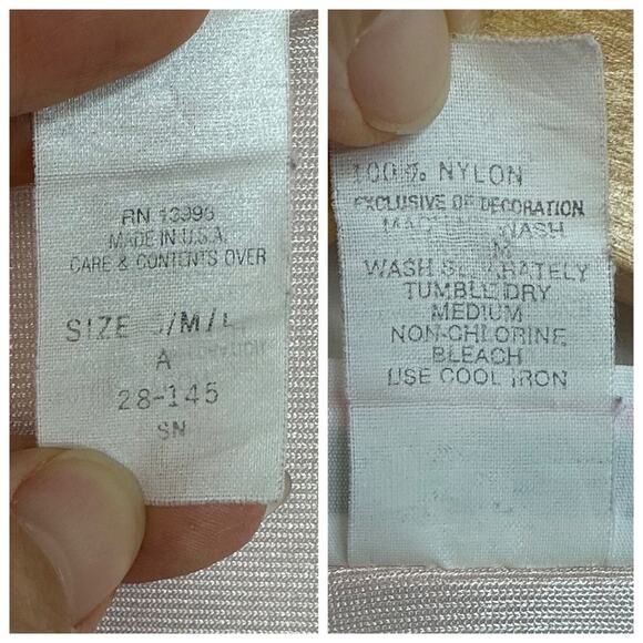 Vintage Avon Style Pink Satin Nylon Open Lace Trim Robe Midi Length Small Medium - Picture 9 of 9